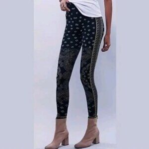 NWT Free People Boho Sweater Style Bohemian Paisley Stretch Leggings XS